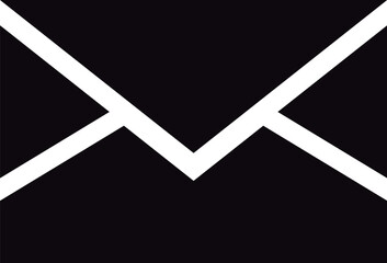 Black email icon. Black icon and white background - obrazy, fototapety, plakaty