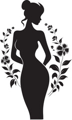 Minimalist Bloom Fusion Black Woman Design with Florals Sophisticated Floral Elegance Handcrafted Woman in Bloom