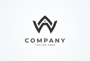 Initial AW Logo, monogram logo design combination of letters A and W, Flat Vector Logo Design Template element, vector illustration