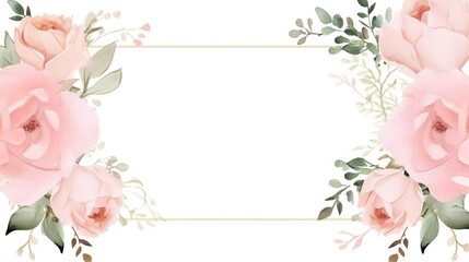 invitation with pink floral motif