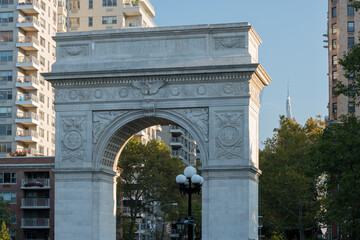 Naklejka premium Washington Square Arch im Washington Square Park, Manhatten, New York City, New York, USA