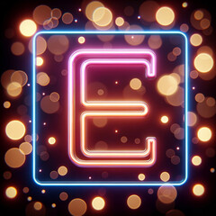 Electric Glow Letter F, electric, neon, letter F, glow, bright, blue, alphabet, vibrant, 3D typography, light, illuminated, bokeh background, festive, signage