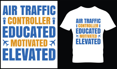 Air traffic controller t-shirt design graphic. 