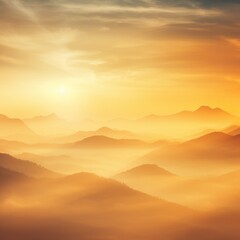 Fototapeta premium Natural background blurring warm colors and bright sun light. Sky sunny color orange light patterns plain abstract flare evening clouds - Gen AI