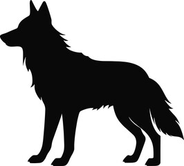 Wolf Silhouette for Logo Type, Art Illustration, Pictogram, Website, Apps or Graphic Design Element. Vector Illustration. AI generated illustration.