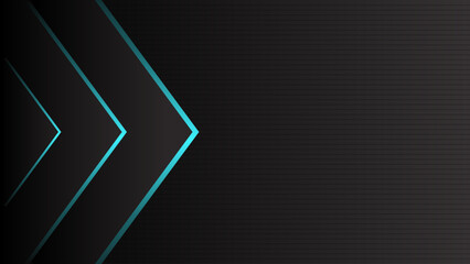 Elegant black background with green neon light. Geometric background. Shapes background