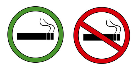 S&iacute;mbolo, icono o cartel  "Prohibido Fumar" y "Sector Fumadores". Para comercios y negocios.