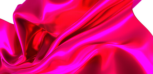 purple ribbon silk cloth fly cloth floating fabric background, 3d rendering