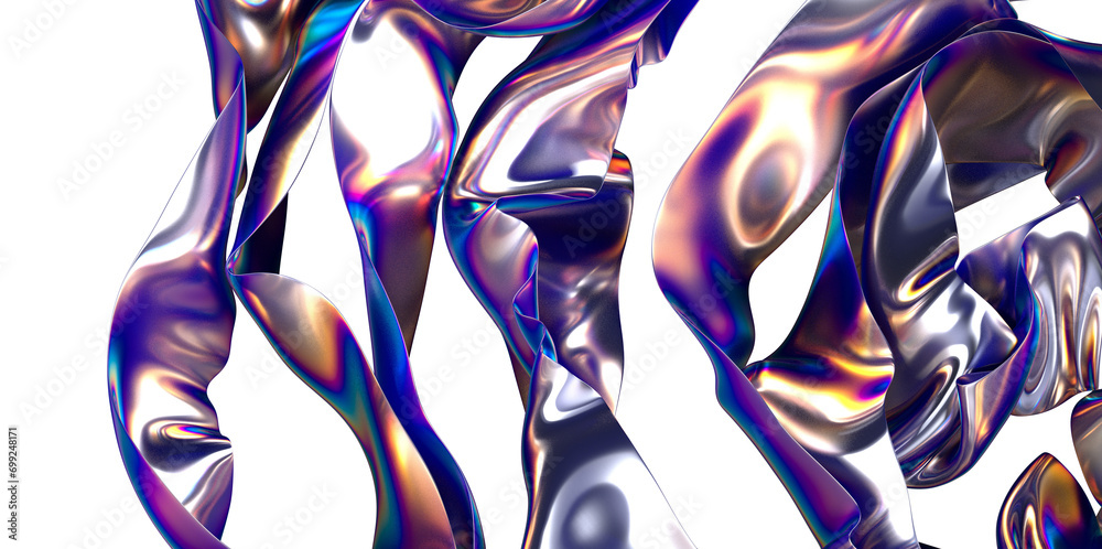 Poster chromatic dreamscape: immerse yourself in a 3d mosaic of colors