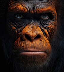 Fototapeta na wymiar Gorilla face , mammal animal eyes