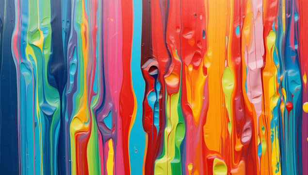 Vibrant Paint Drips Abstract

