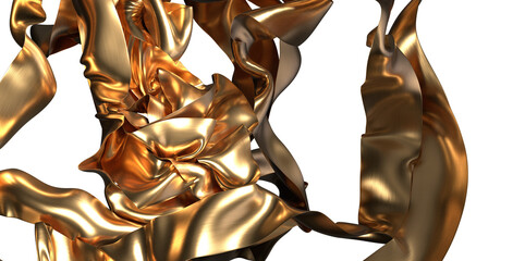 Fototapeta na wymiar gold cloth background texture. 3D illustration.