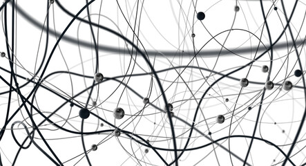 Abstract digital connection dots and lines. Technology background. Network connection structure. Plexus effect. 3d