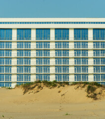 the resort hotel or apartment house in sand dunes