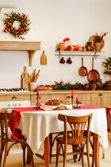 Christmas decorations and table setting in the Ukrainian style