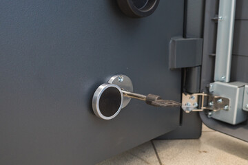 key inserted into the ATM safe lock