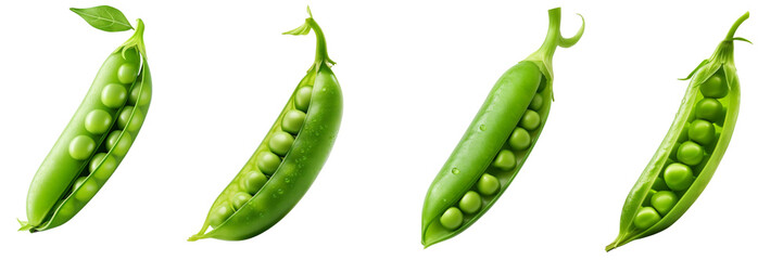 Set of pea isolated on white or transparent background