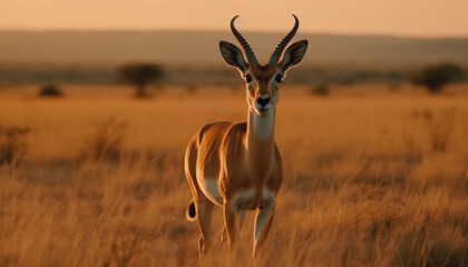 Animal in Africa nature, sunset safari, outdoors mammal, wilderness area generated by AI