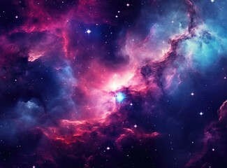 the pink and purple nebula in space