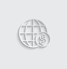 money international transfer card icon vector 