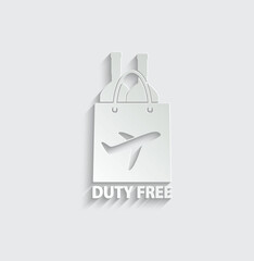 Duty free vector icon bag icon 