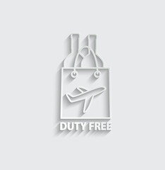 Duty free vector icon bag icon 