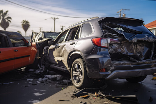 Generative AI image of a Severe Vehicle Collision Aftermath