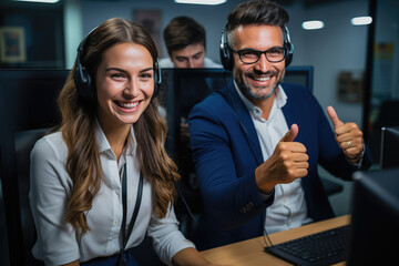 Generative AI image of professionals working at office