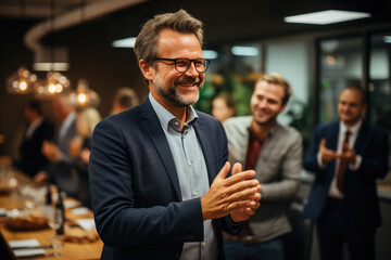 Generative AI image of professionals applauding at an event