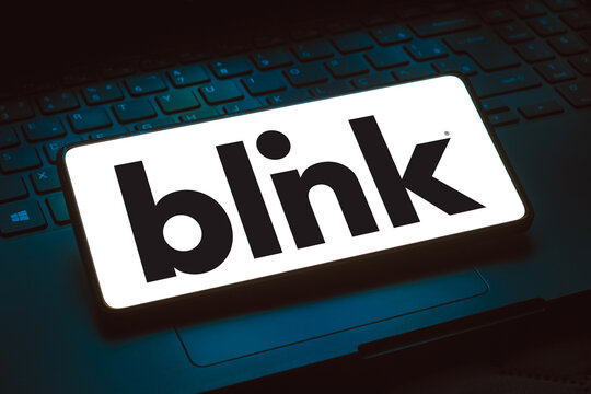 December 27, 2023, Brazil. In this photo illustration, the Blink Charging logo is displayed on a smartphone screen.