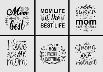 mom day svg bundle t-shirt design elements for design