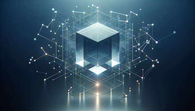 Sleek 3D cube symbolizing data governance in minimalist style.