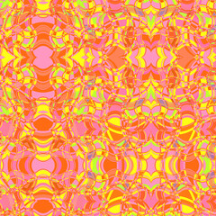 Interwoven 70s Retro Go Go Dancer Lime Pink and Orange Seamless Pattern