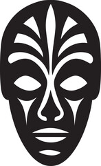 Cultural Identity Iconic Tribal Mask Logo Ancestral Chronicles Vector African Mask