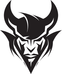 Demonic Rage Black Devil s Face Vectorized Dark Temptation Aggressive Devil s Face Emblem