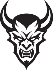 Sinister Impression Black Devil s Face Icon Wrath Unleashed Aggressive Devil Emblem