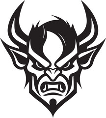 Sinful Stare Aggressive Devil Icon Design Maleficent Rage Black Devil s Emblem