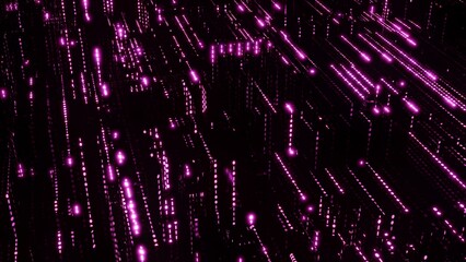 Datentransfer, Stadt, Großstadt, dunkel, Nacht, Internet, rot, SSL, Verschlüsselung, Sicherheit, ...