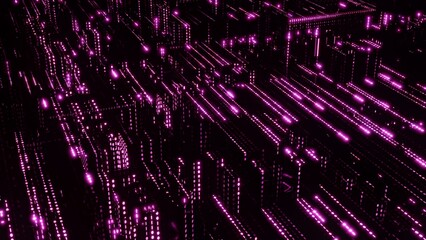Datentransfer, Stadt, Großstadt, dunkel, Nacht, Internet, rot, SSL, Verschlüsselung, Sicherheit, ...