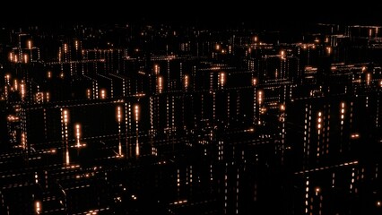 Datentransfer, Stadt, Großstadt, dunkel, Nacht, Internet, gold, gelb, bronze, SSL,...