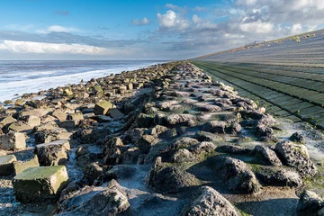 Fototapeten A landscape by the Wwaddenzee in the Netherlands. © rijkkaa