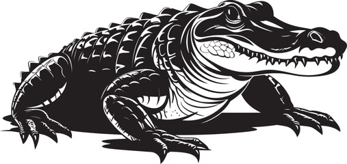 Mystic Scale Vector Alligator Icon Design River Guardian Black Alligator Emblem