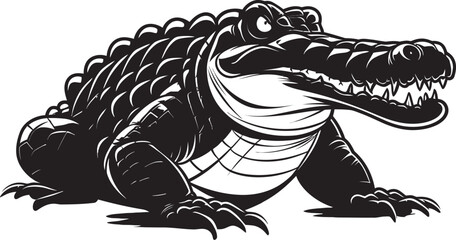 Primeval Power Black Alligator Logo Aloe Essence Black Vector Plant Logo Icon