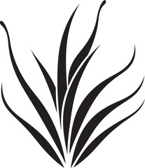 Botanical Aura Aloe Vera Black Logo Symbol Healing Touch Vector Aloe Plant in Black