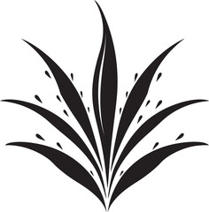 Aloe Essence Vector Black Plant Emblem Botanic Aura Aloe Black Logo Design