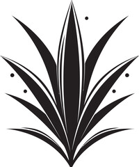 Aloe Elegance Vector Black Plant Emblem Botanic Radiance Aloe Vera Black Icon