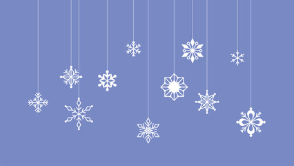 Snowflakes (stars) hang. Decoration for the winter holidays