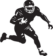 Naklejka premium Game Day Warrior Football Player Emblem Gridiron Glory American Football Vector Icon