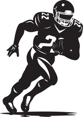 Sports Champion Football Player Vector Logo Gridiron Legend Black Football Icon Design