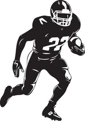 Fototapeta premium Touchdown Triumph American Football Icon Game winning Drive Black Football Player Icon